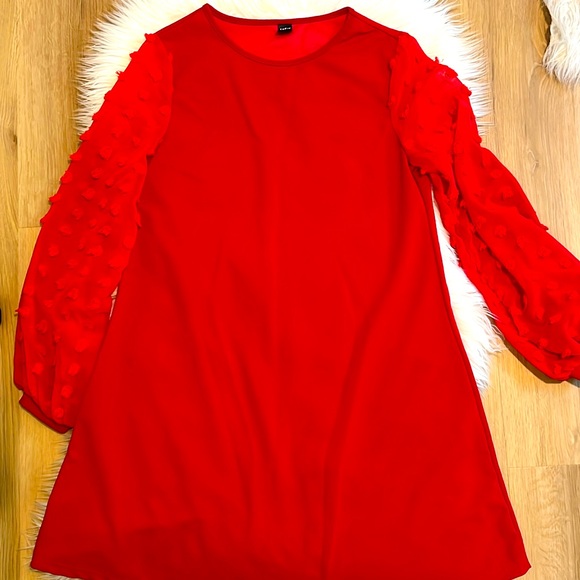 SHEIN Dresses & Skirts - Red long sleeve shift dress
